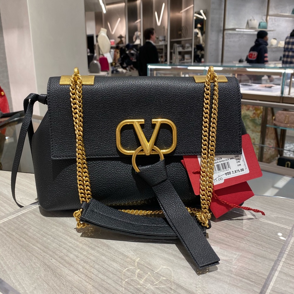Valentino All Leather Chain Bag/Satchel/crossbody